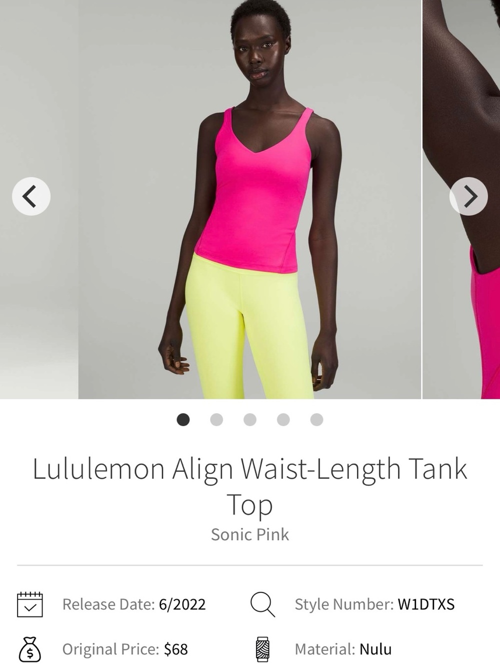 lululemon athletica V‑Neck Tank Top - Sonic Pink